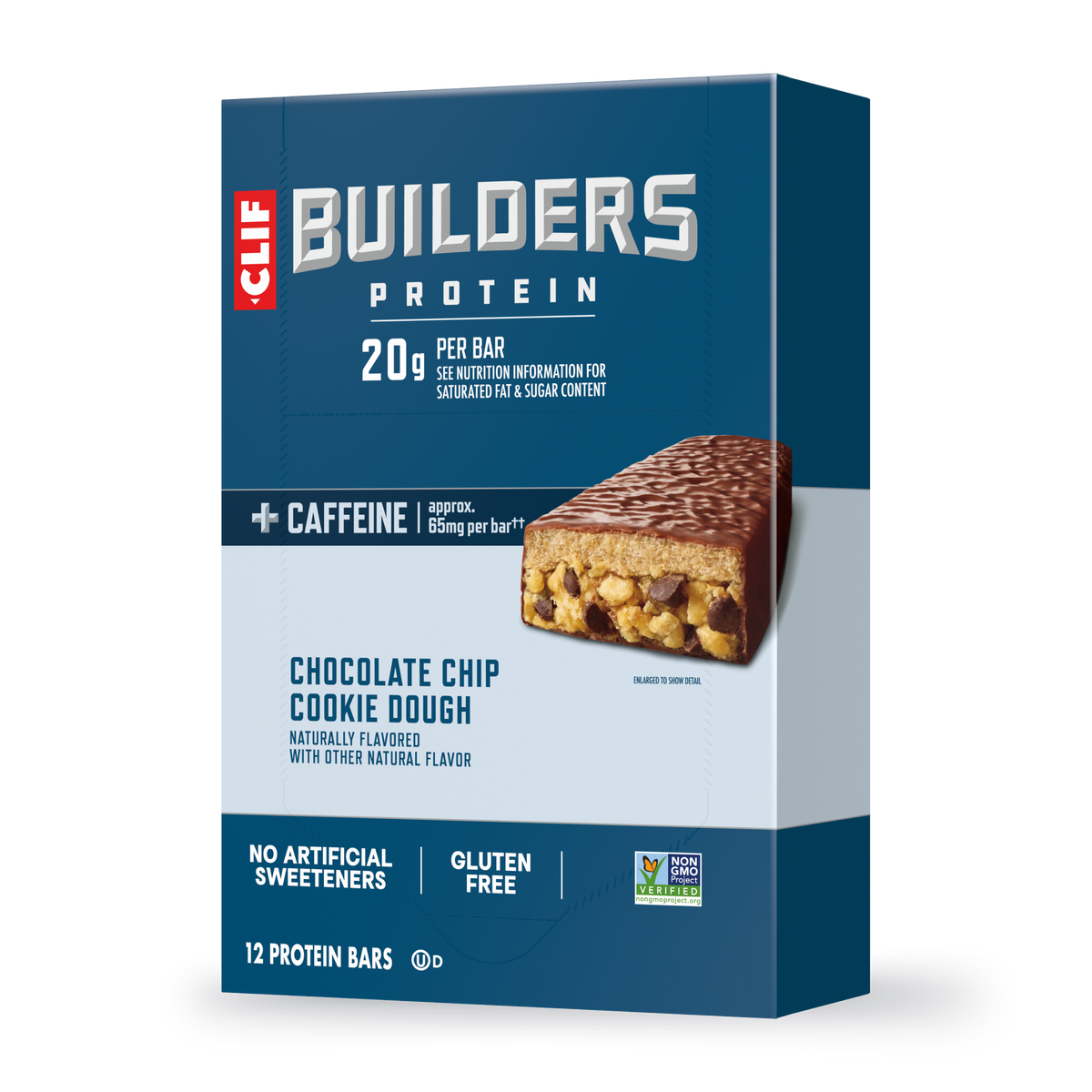 + Caffeine Chocolate Chip Cookie Dough Flavor Plant Based Protein Bars